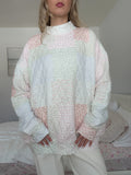 Quilted Pastel Mockneck Sweatshirt