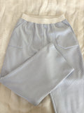 Blue and White Mini Striped Sweatpants