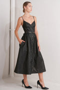 Noir Tapestry Midi Dress