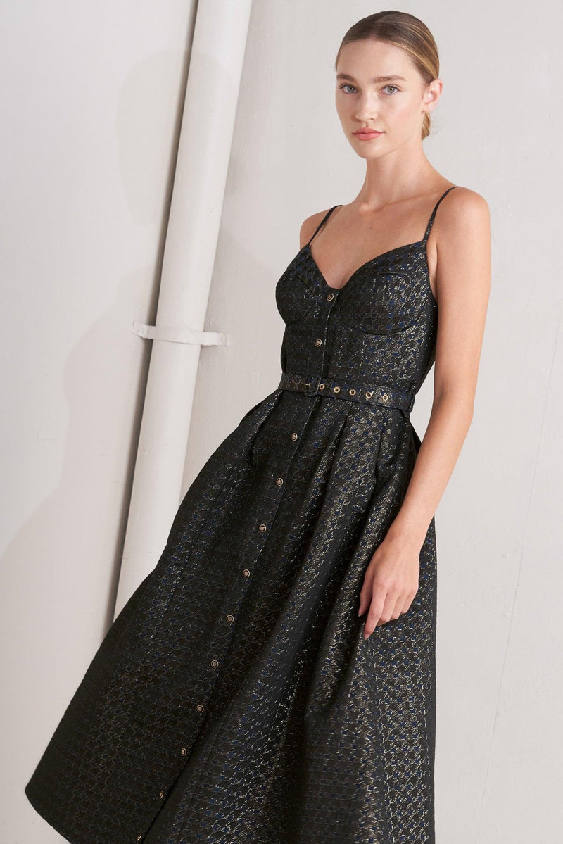 Noir Tapestry Midi Dress