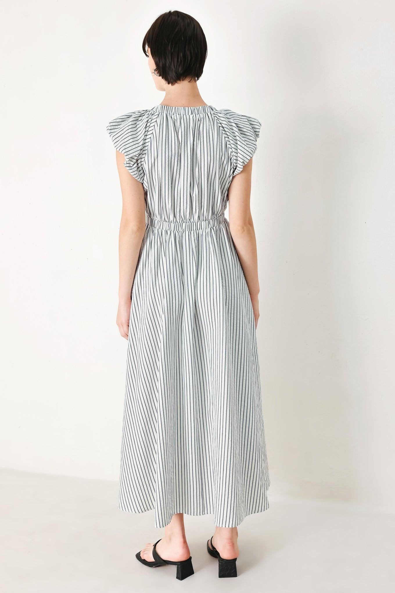 Whisper Stripe Midi Dress