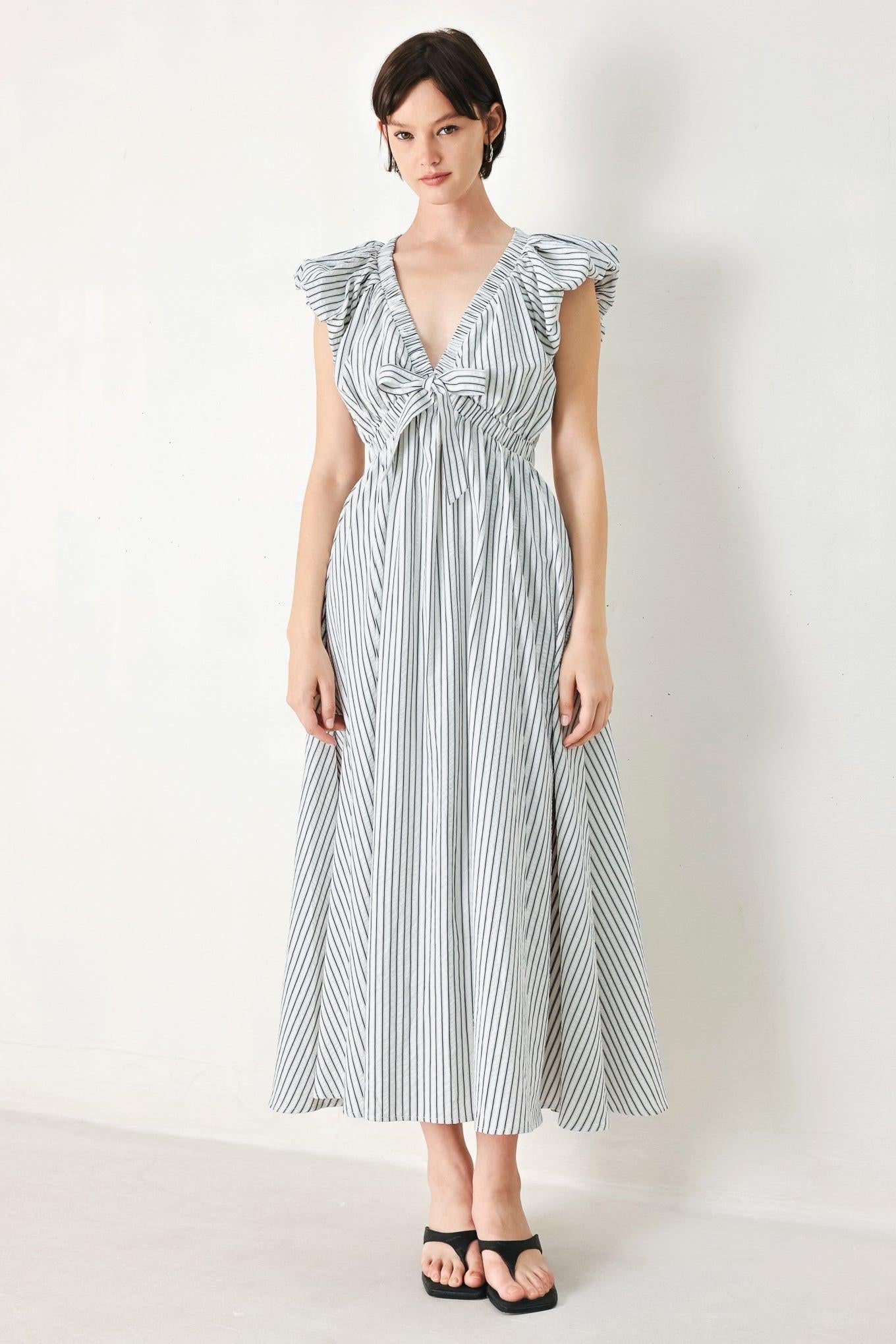Whisper Stripe Midi Dress