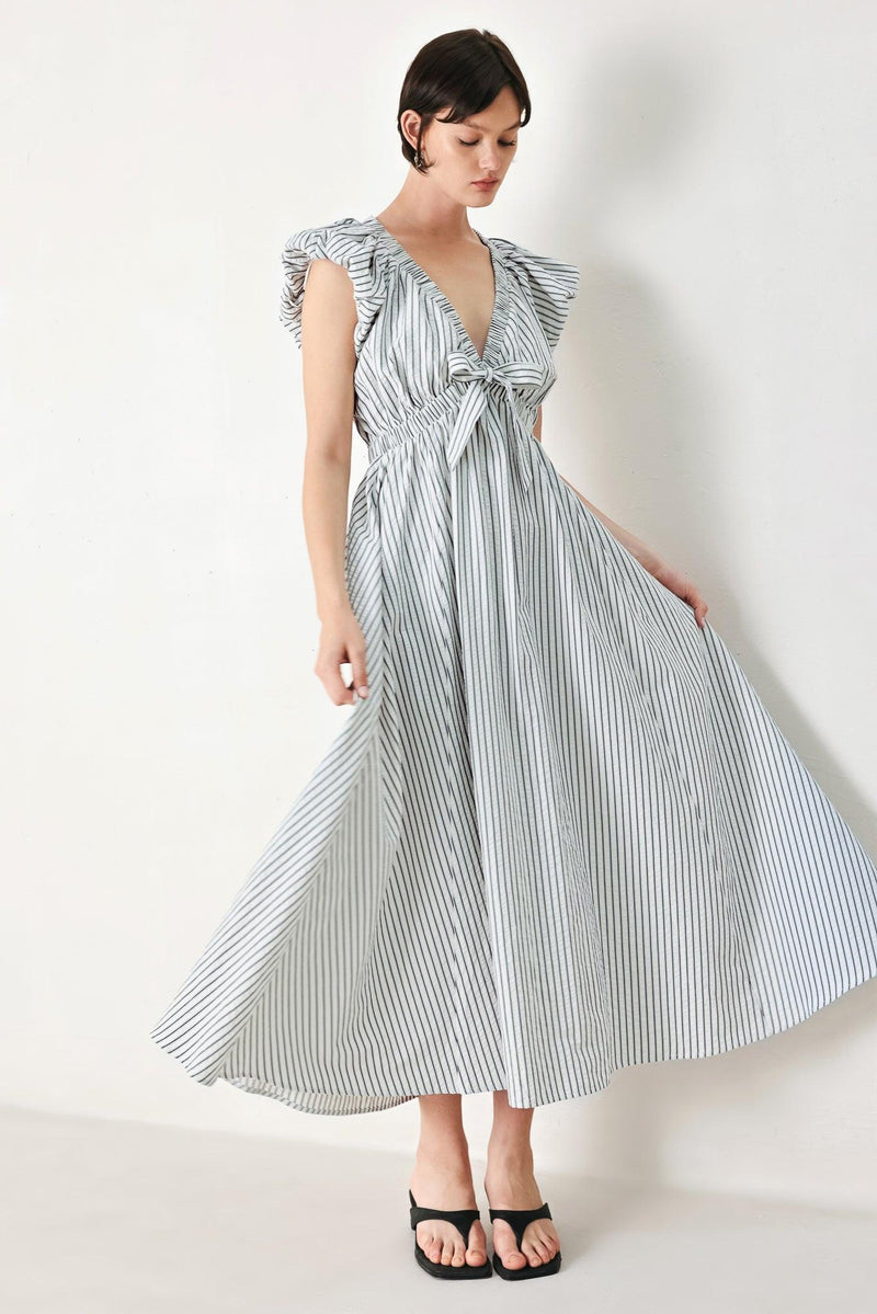 Whisper Stripe Midi Dress