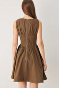 WALNUT ROMANCE WOVEN MINI DRESS