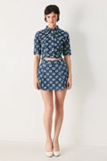 Sweet Daisy Jacquard Denim Jacket