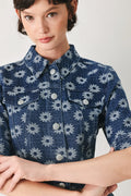 Sweet Daisy Jacquard Denim Jacket