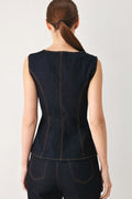 Flying Tomato Contrast Stitch Denim Vest