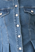 Women's Medium Wash Peplum Denim Jacket