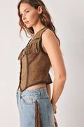 NASHVILLE SIDE FAUX SUEDE VEST