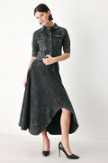 Women's Black Cropped Denim Jacket