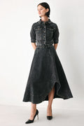 Women's Black Cropped Denim Jacket