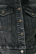 Women's Black Cropped Denim Jacket