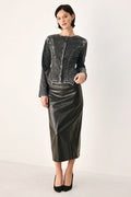 Acid Wash Denim Peplum Jacket