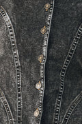 Acid Wash Denim Peplum Jacket
