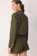Women's Olive Cropped Utility Jacket