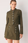 Women's Olive Cropped Utility Jacket
