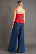 Sharp Femininity Denim Pants