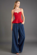Sharp Femininity Denim Pants