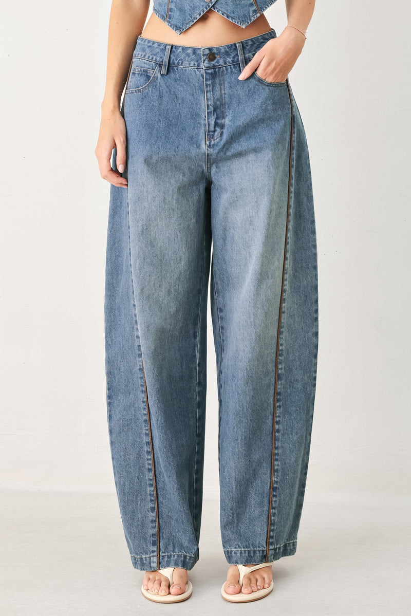 Western Muse Denim Ballon Pants