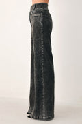 Crossover Wide Leg Denim Pants