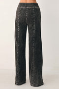 Crossover Wide Leg Denim Pants