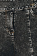 Crossover Wide Leg Denim Pants