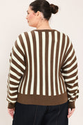 CAPPUCCINO VERTICAL STRIPE KNIT TOP