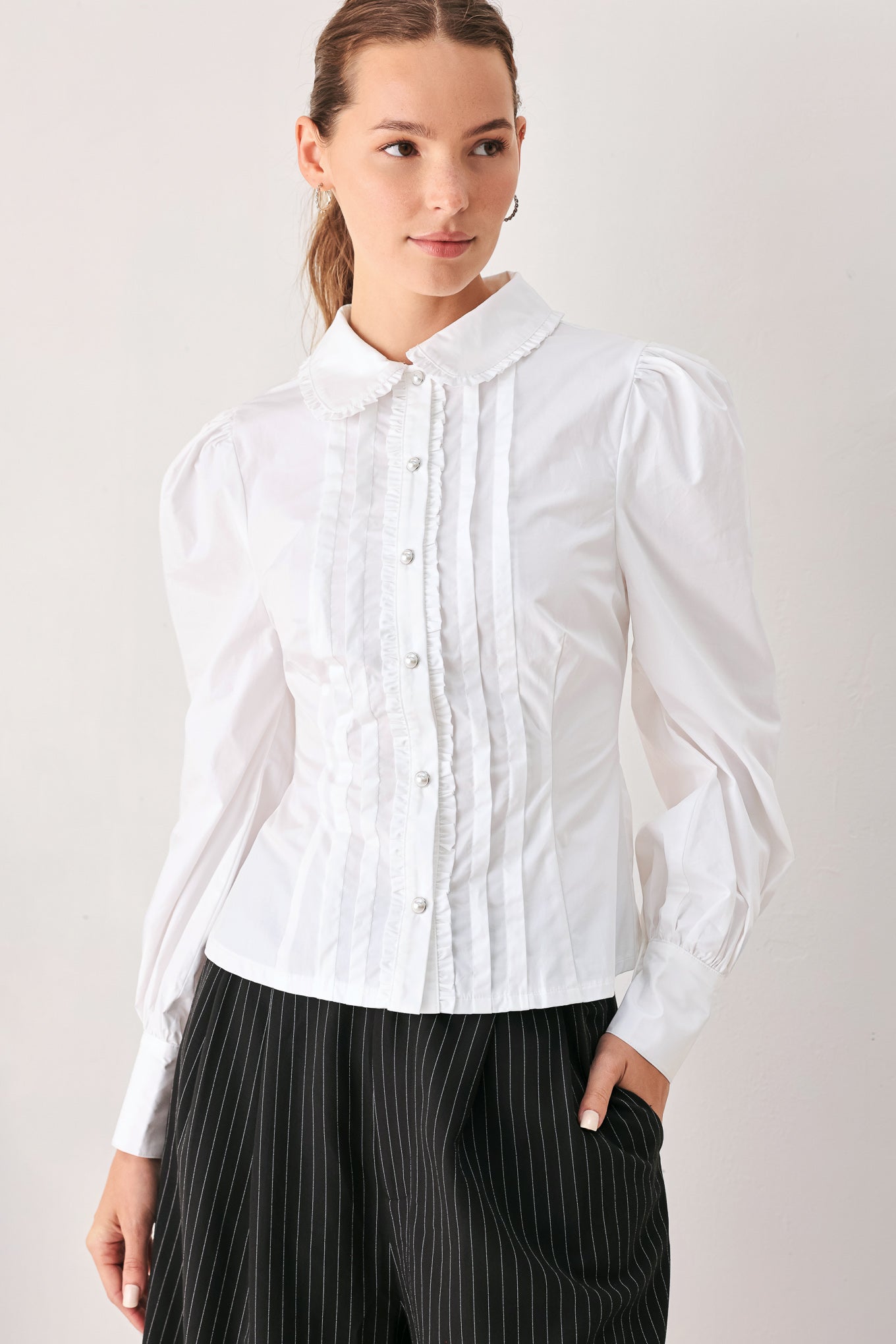 Regency Pintuck Long Sleeve Blouse