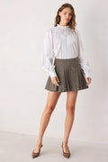 Off White Lace Ruffle Blouse for Women