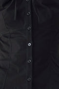 Women's Puff Sleeve Tie Neck Button-Front Blouse