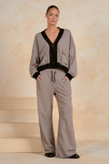 Fawn Contrast Trim Utility Jacket
