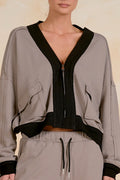 Fawn Contrast Trim Utility Jacket