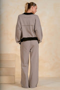 Fawn Contrast Trim Utility Jacket
