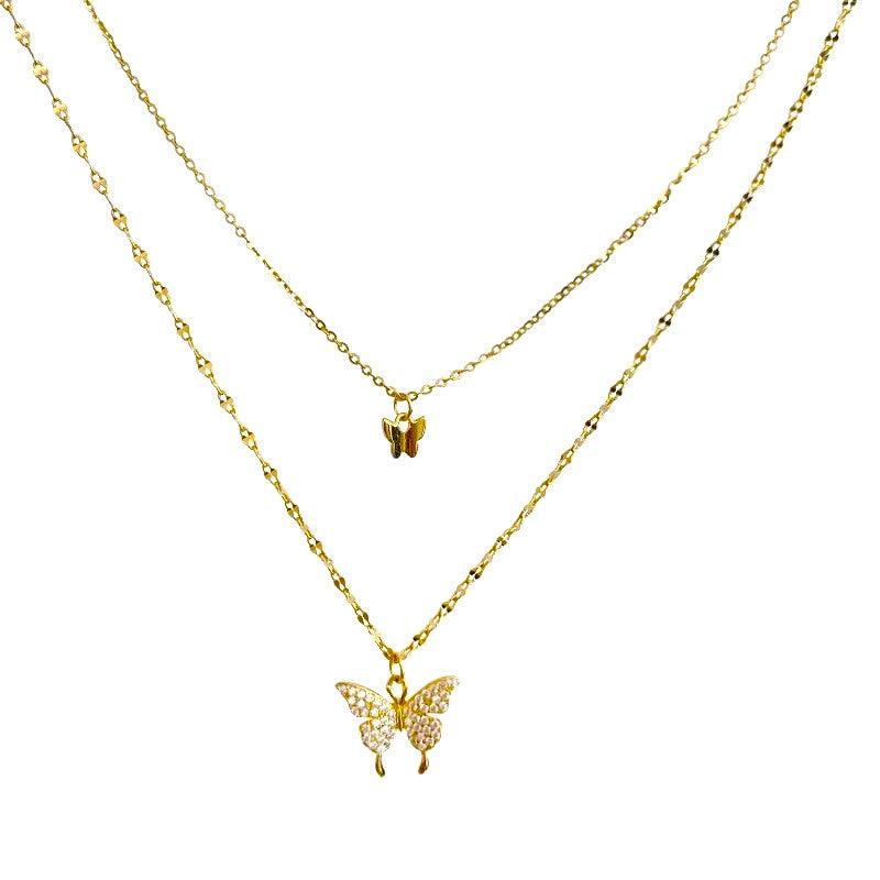 Butterfly Glow Two Layer Necklace