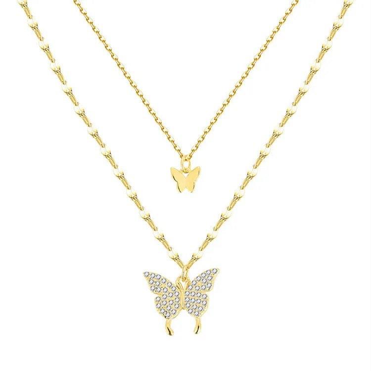 Butterfly Glow Two Layer Necklace