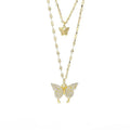 Butterfly Glow Two Layer Necklace