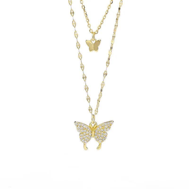 Butterfly Glow Two Layer Necklace