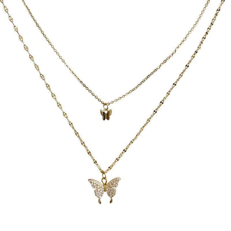 Butterfly Glow Two Layer Necklace