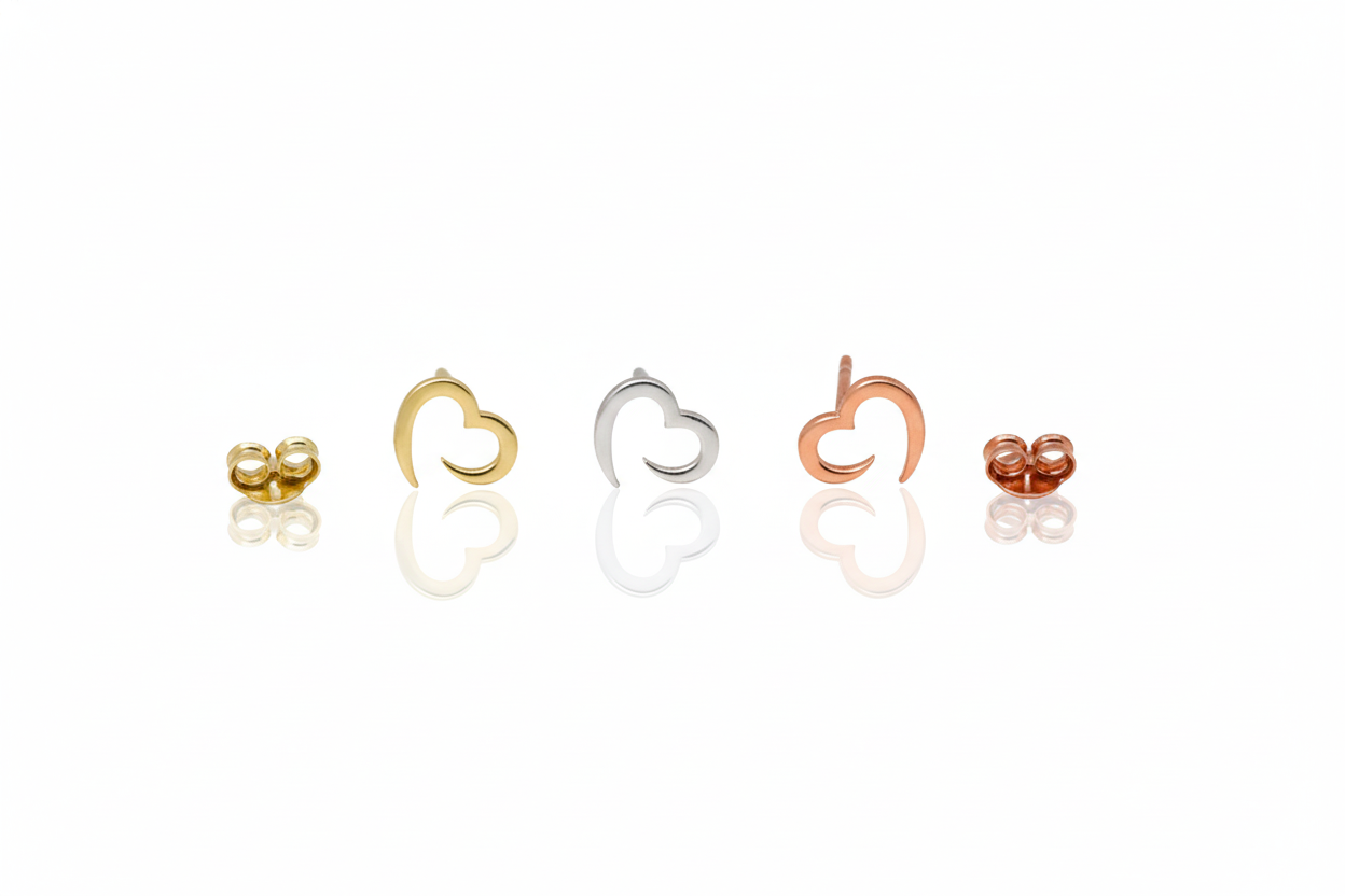 Seraphina Minimalist Heart Studs