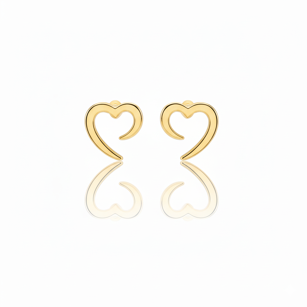 Seraphina Minimalist Heart Studs