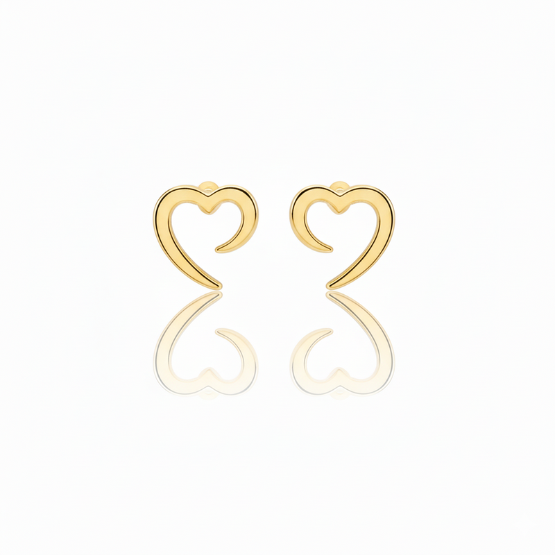 Seraphina Minimalist Heart Studs