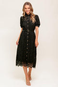 Timid to Tenacious Lace Shirt Dress