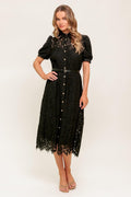 Timid to Tenacious Lace Shirt Dress