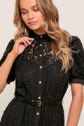 Timid to Tenacious Lace Shirt Dress