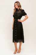 Timid to Tenacious Lace Shirt Dress