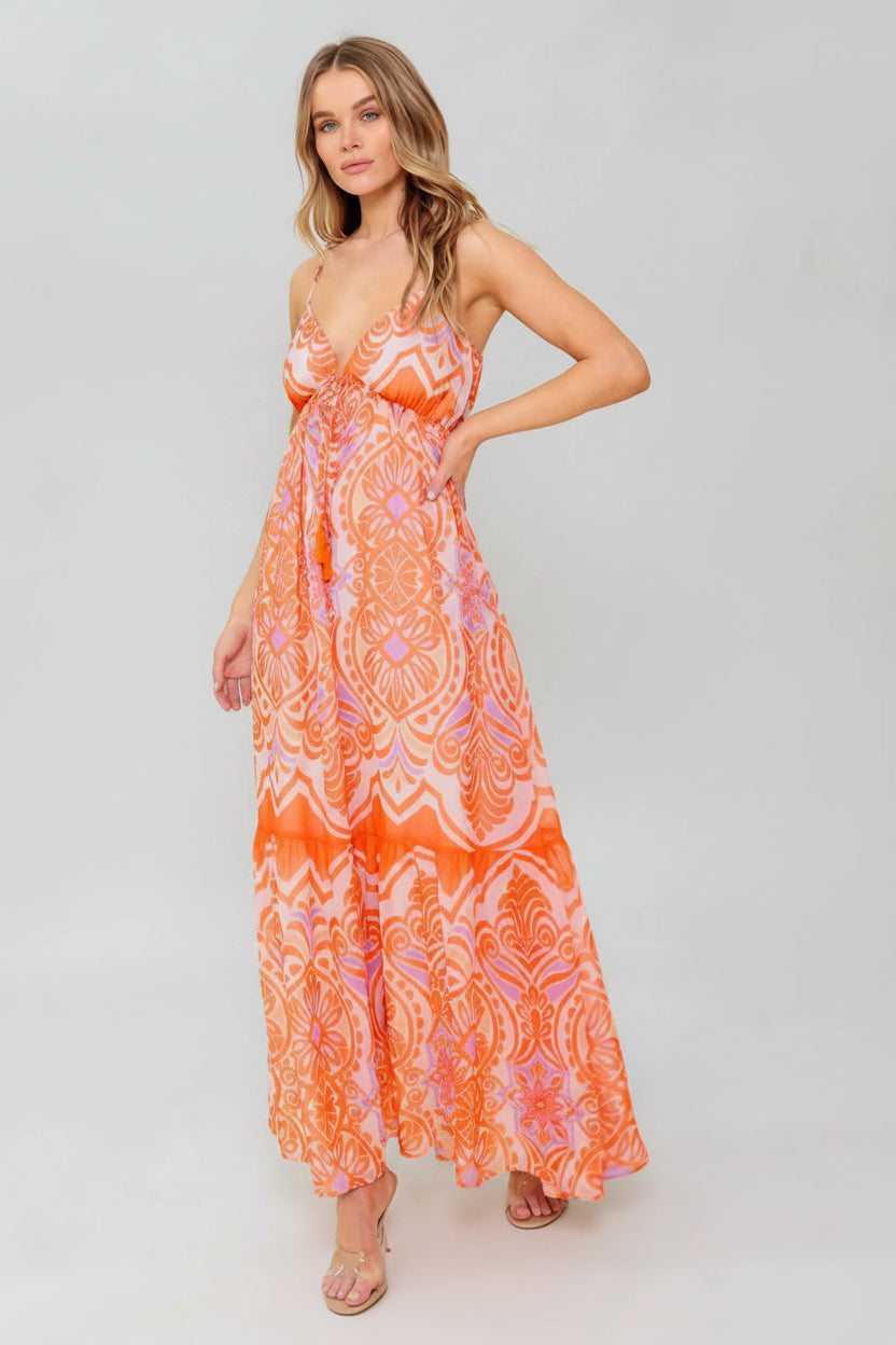 Romance Language Coral Maxi Dress