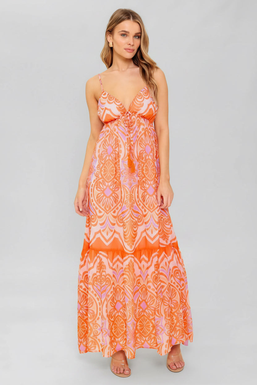 Romance Language Coral Maxi Dress