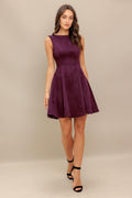 Burgundy Faux Suede Mini Dress