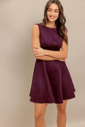 Burgundy Faux Suede Mini Dress