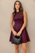 Burgundy Faux Suede Mini Dress